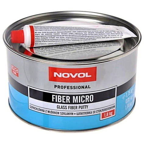 Шпаклівка зі скловолокном Novol Fiber Micro 1750+50г, фото 2