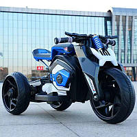 Детский электромотоцикл Bambi Ø19 (надувные колеса, синий цвет)