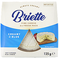 Сир брі синій вершковий Брієтте Briette Creamy & Blue 125g 10шт/ящ (Код: 00-00001295)