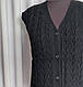 Жилетка жіноча в'язана з кишенями на гудзиках 52/56 розмір, фото 4