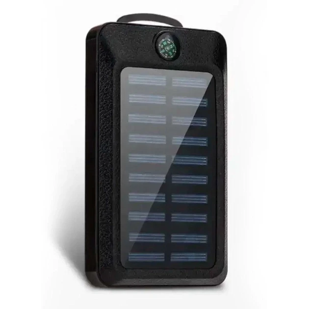 Повербанк на сонячній зарядці з ліхтариком та компасом Power Bank Solar Charger JS-65 30000 mah