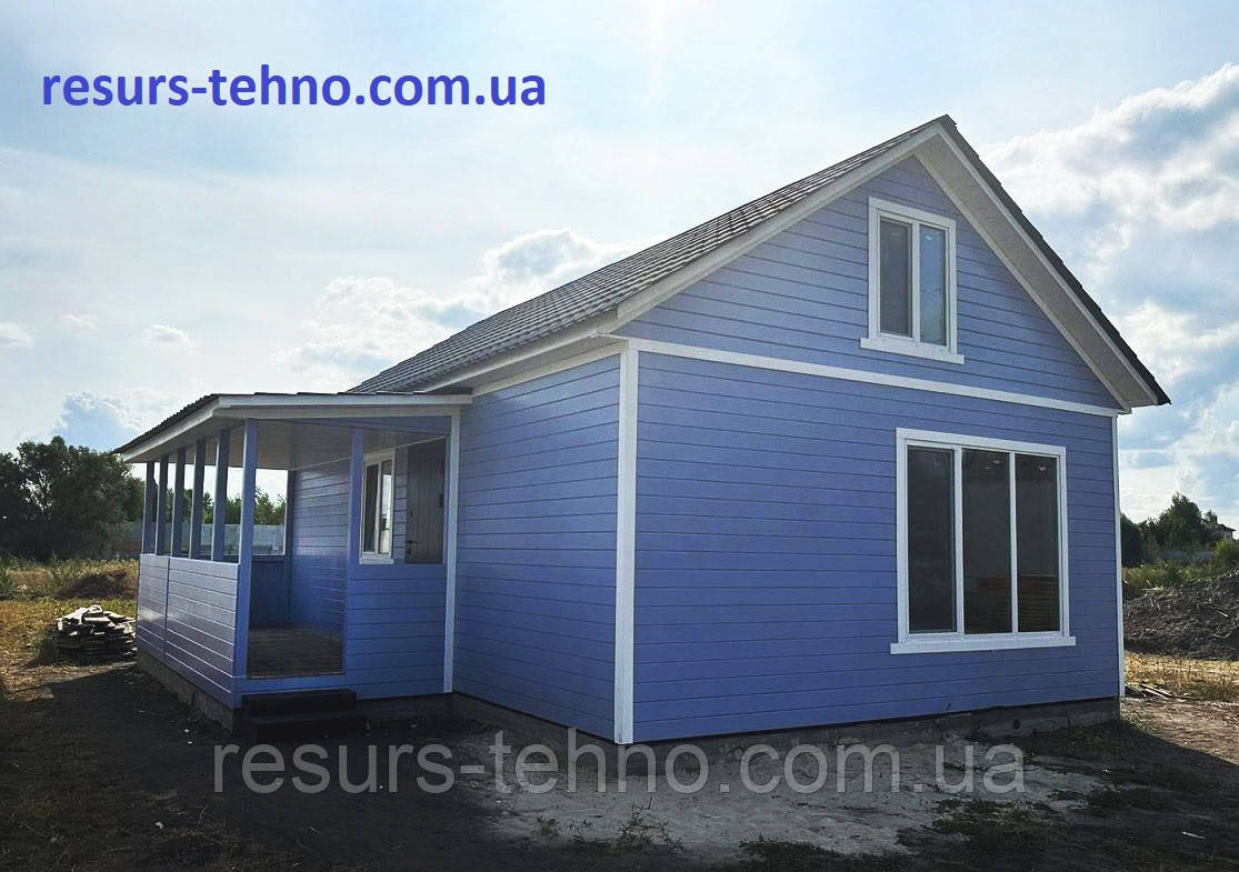 Модульний будинок дерев'яний збірний 9 м х 6 м з терасою