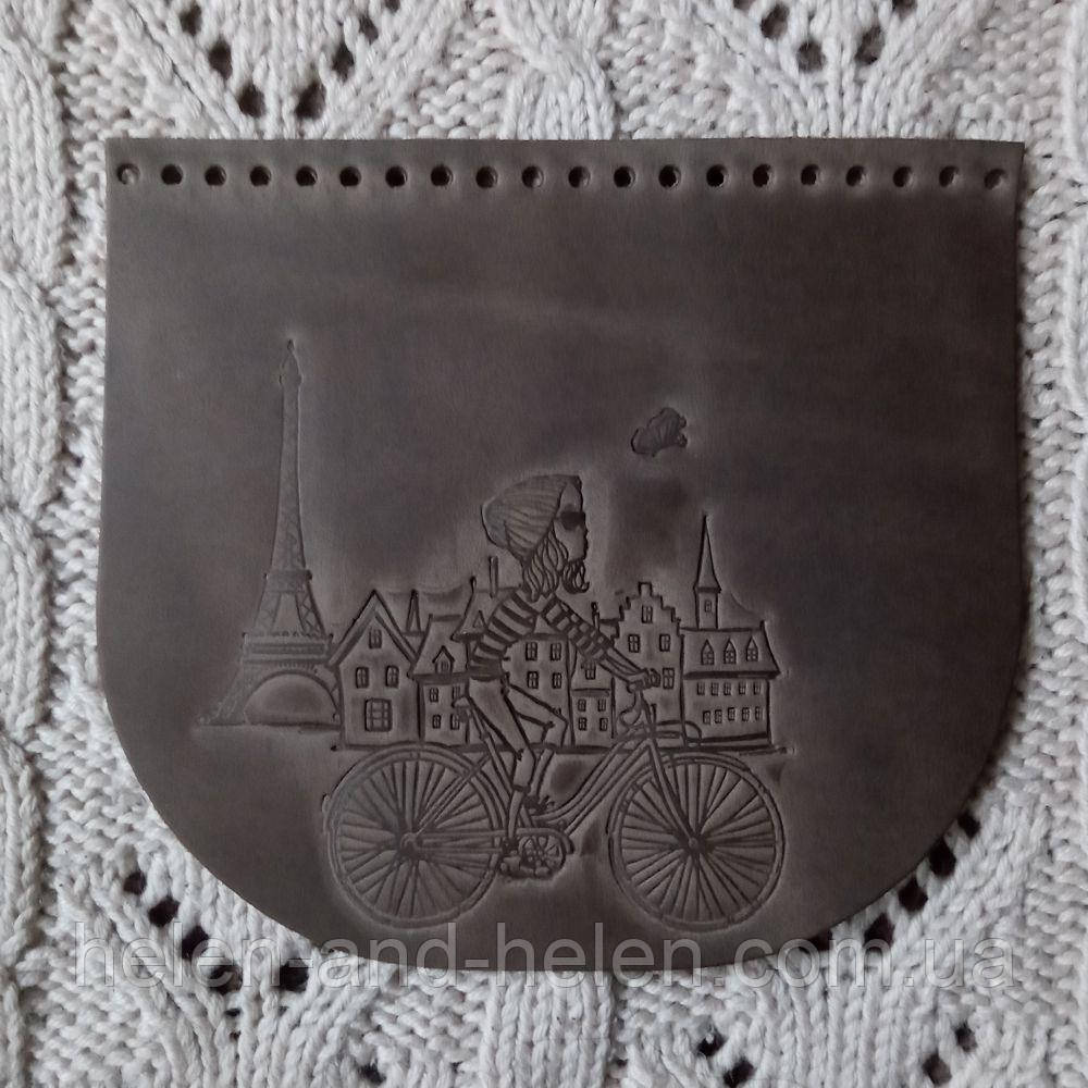 Клапан для в'язаної сумки "Париж". Сафарі, фото 1