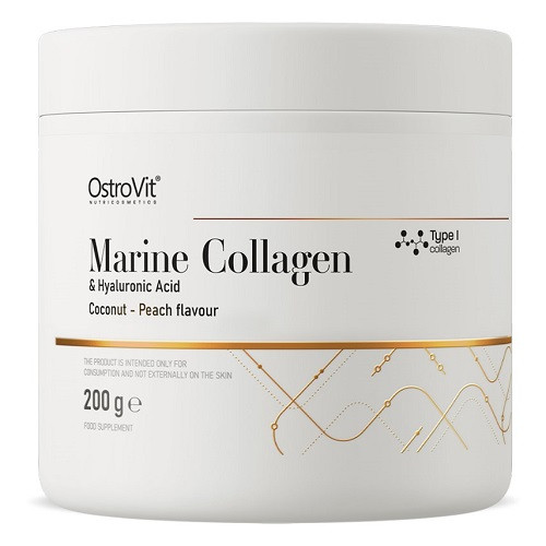 Для суглобів і зв'язок OstroVit Marine Collagen & Hyaluronic Acid Type 1 (200 грам.)
