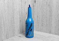 Бутылка для флейринга, синяя, с надписью