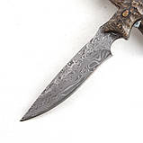 Мисливський ніж із малюнком Дамасос Boda. Нескладной нож в ножнах., фото 2