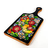 Дошка обробна Петриківський розпис ручної роботи з дерева 16х33 ПОЛЬОВІ КВІТИ Український сувенір, фото 7