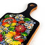 Дошка обробна Петриківський розпис ручної роботи з дерева 16х33 ПОЛЬОВІ КВІТИ Український сувенір, фото 8