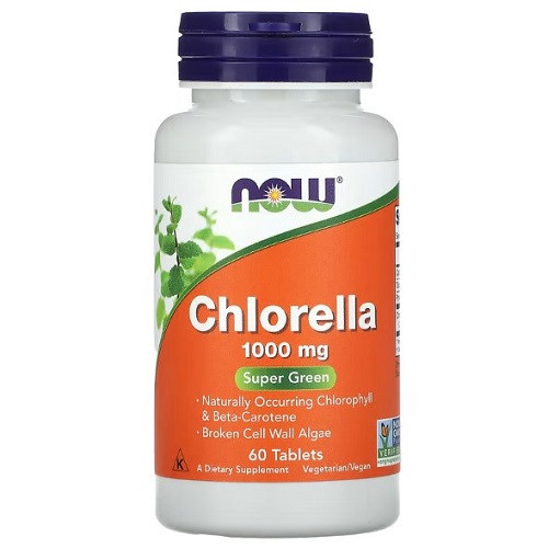 Вітаміни та мінерали Now Chlorella 1000 mg (60 таблеток.)