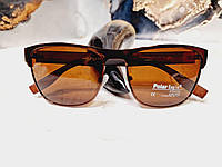 Мужские солнцезащитные очки авиатор POLARIZED в стильной оправе, Коричневые