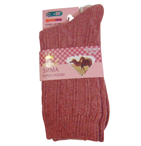 Термошкарпетки верблюжа вовна Корона 2516-4 37-41 рожеві, фото 1