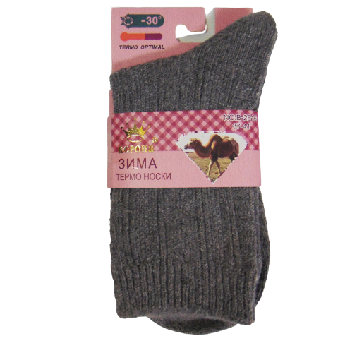 Термошкарпетки верблюжа вовна Корона 2516-4 37-41 сірі, фото 1