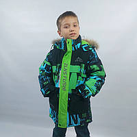 Детская зимняя яркая куртка на мальчика 116,140 на холофайбере