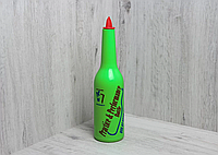 Бутылка для флейринга, зеленая, с надписью