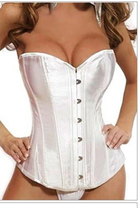 Корсет атласний білий на шнурівці жіночий, фото 1