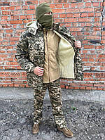 Тактический зимний костюм пиксель,форма военная зимняя пиксель ЗСУ,зимний костюм пиксель,костюм бушлат штаны