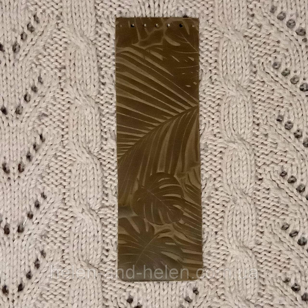 Вузький клапан для сумки. "Пальми". Сафарі, фото 1