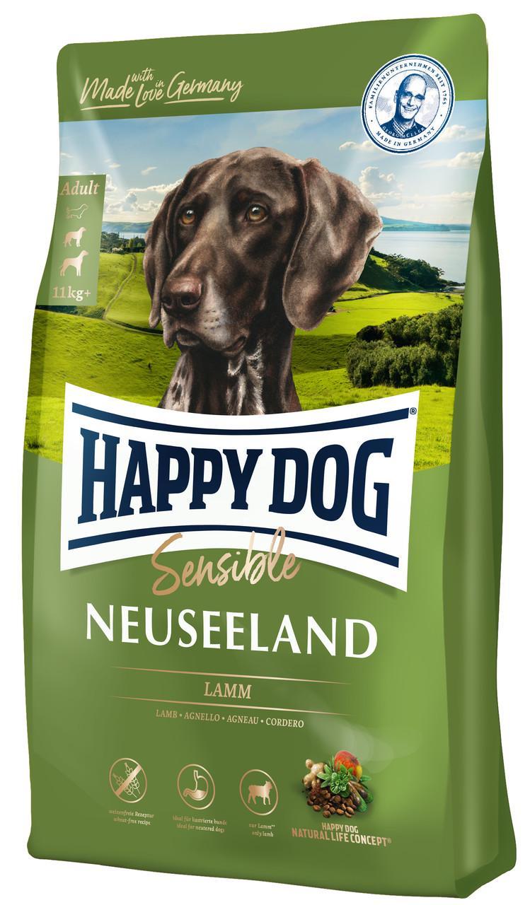 Корм сухий для дорослих собак із чутливим травленням Happy Dog Sensible Neuseeland з ягням 4 кг