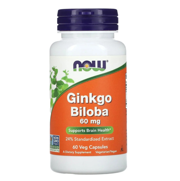 NOW Foods Ginkgo Biloba 60 mg 60 caps