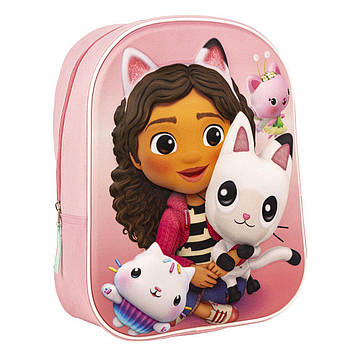 Дошкільний дитячий рюкзак для дівчаток 3D Gabby´S Dollhouse Габбі 3-6 років