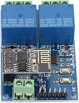 Подвійний релейний модуль Wi-Fi ESP8266, 12 В, дистанційне керування через додаток, фото 5