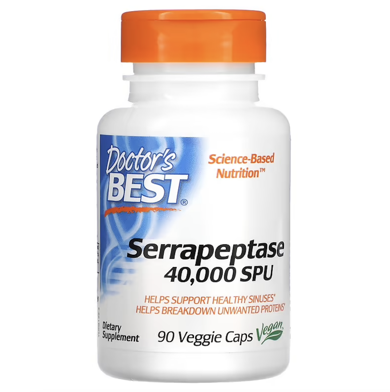 Doctor's Best, серрапептаза Best, 40 000 SPU, 90 вегетаріанських капсул