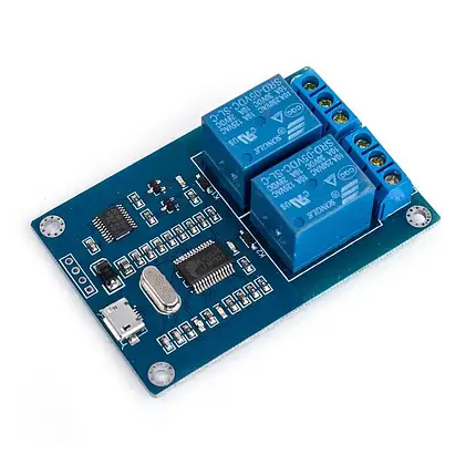 USB-модуль реле на 2 канали, 5 В. Керування навантаженням через USB, фото 3