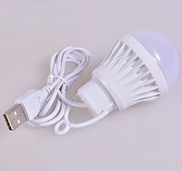 Переносной фонарик-лампочка с кабелем USB 3w