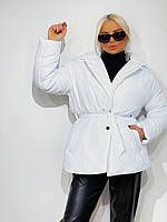 Жіноча демісезонна куртка-жакет Біло-Молочний