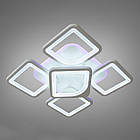 Світлодіодна люстра 80 Вт на пульті д/у з діммером і підсвічуванням основи колір каркасу білий D-MX3392/4+1S WH LED 3color dimmer, фото 2