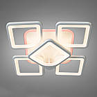 Світлодіодна люстра 80 Вт на пульті д/у з діммером і підсвічуванням основи колір каркасу білий D-MX3392/4+1S WH LED 3color dimmer, фото 4