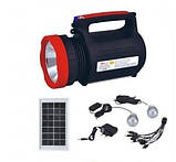 Портативна система освітлення Yajia YJ-1902T Ліхтар + 2 LED лампи + сонячна панель 5500 mAh (3_03862), фото 8