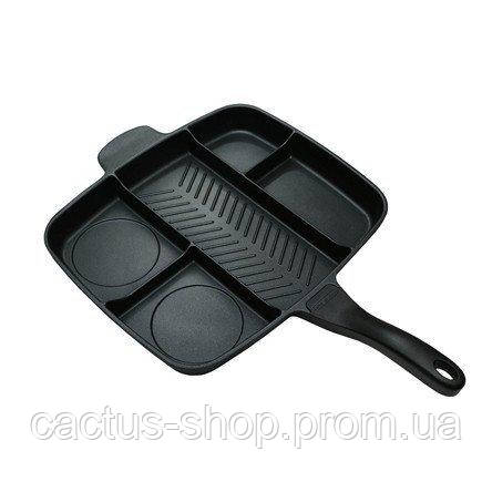 Сковородка универсальная чудо-гриль с антипригарным покрытием на 5 отделов Magic pan порционная инновационная - фото 3 - id-p1961049034
