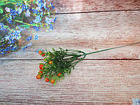 Букет зелени с мелкими ягодками, (15 веток, длина 25 см), цвет ОРАНЖЕВЫЙ