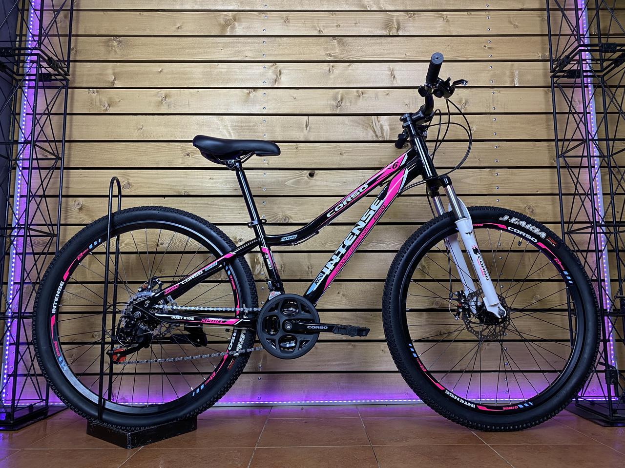 Велосипед жіночий CORSO INTENSE NT-26089 26" чорно-рожевий на зріст 130-145 см