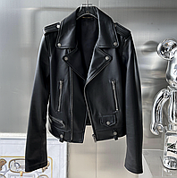 Жіноча шкіряна куртка косуха Urban Чорний. (0019)