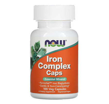 NOW Foods Iron Complex 100 caps, фото 1