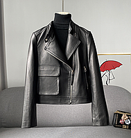 Жіноча шкіряна куртка косуха Urban Чорний. (0028)