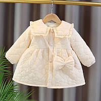 Детское демисезонное пальто для девочек. Молочное пальтишко для детей. Куртка на весну / осень