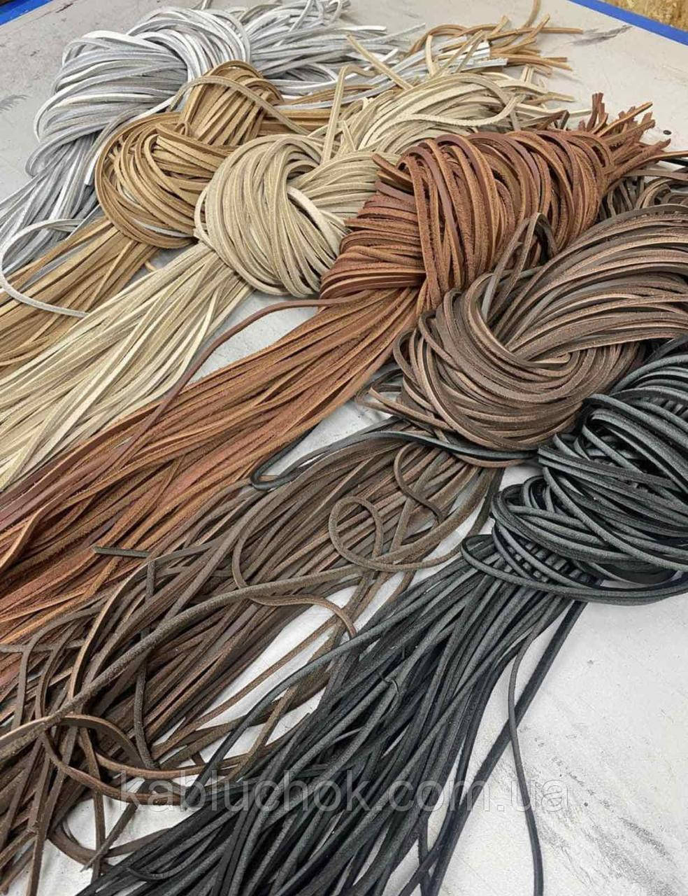 Шнур шкіряний 100 см 3-4мм коричневий, фото 1