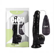 Вібратор на присоску з пультом Stud Realistic Vibrating Dong Black 8.2" Puls69, фото 2