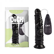 Вібратор на присоску з пультом керування Stud Realistic Vibrating Dong Black 8.4| Puls69, фото 2