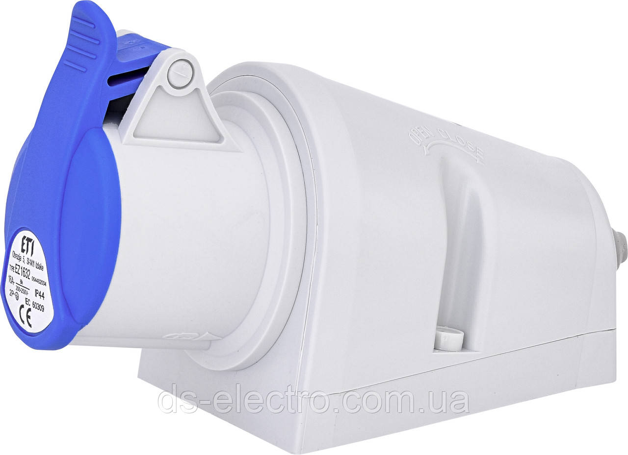 Розетка настінна EZ-1632 IP44 (16A, 230V, 2P+PE)