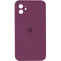 Чохол Silicone Case Square Full Camera Protective (AA) для Apple iPhone 11 (6.1") (Бордовий / Maroon) 40234