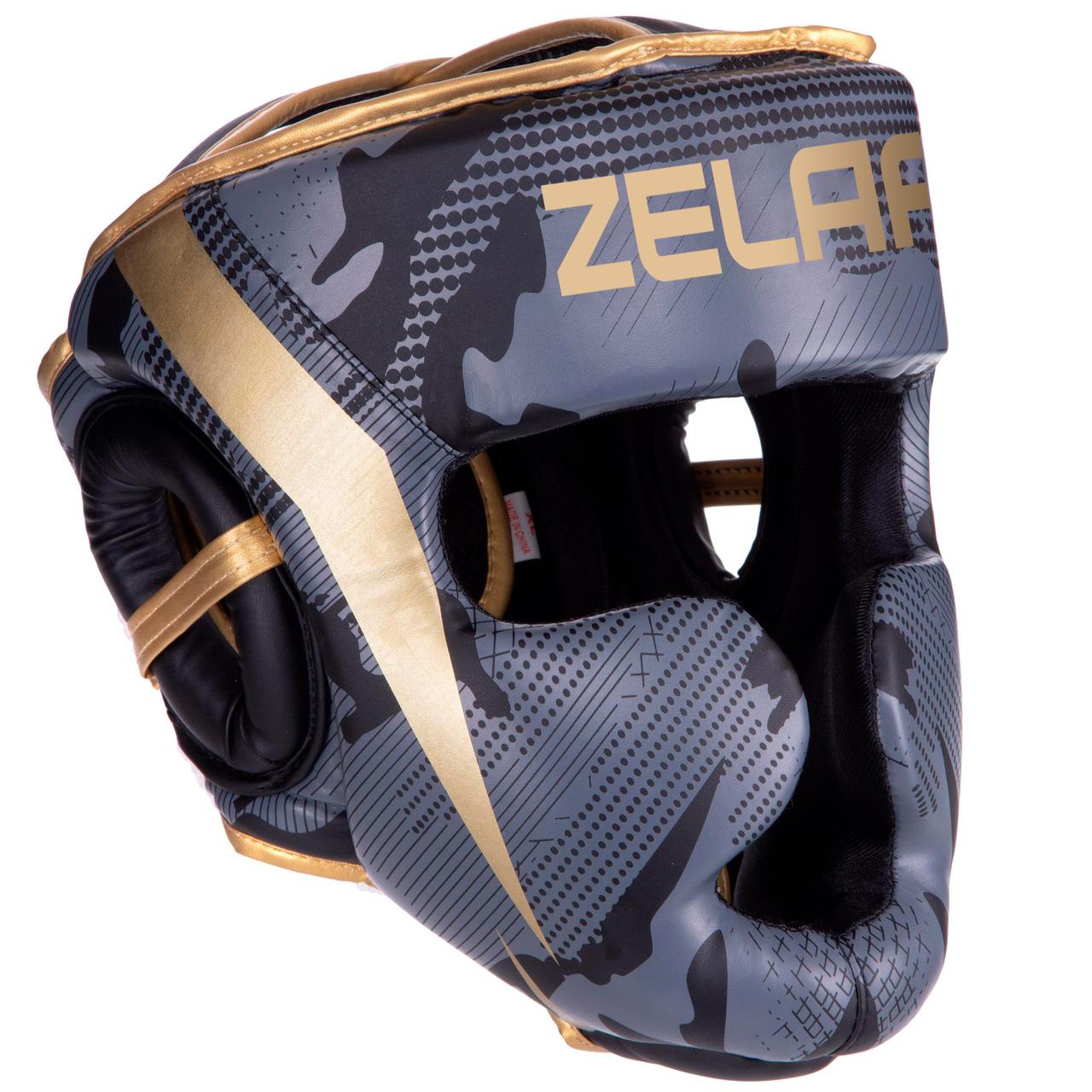 Шолом боксерський із повним захистом Zelart Fight Gear 2529 розмір L Grey Camouflage