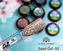 Гель-фарба Sand gel Global Fashion (Пісок) № 02, 5г