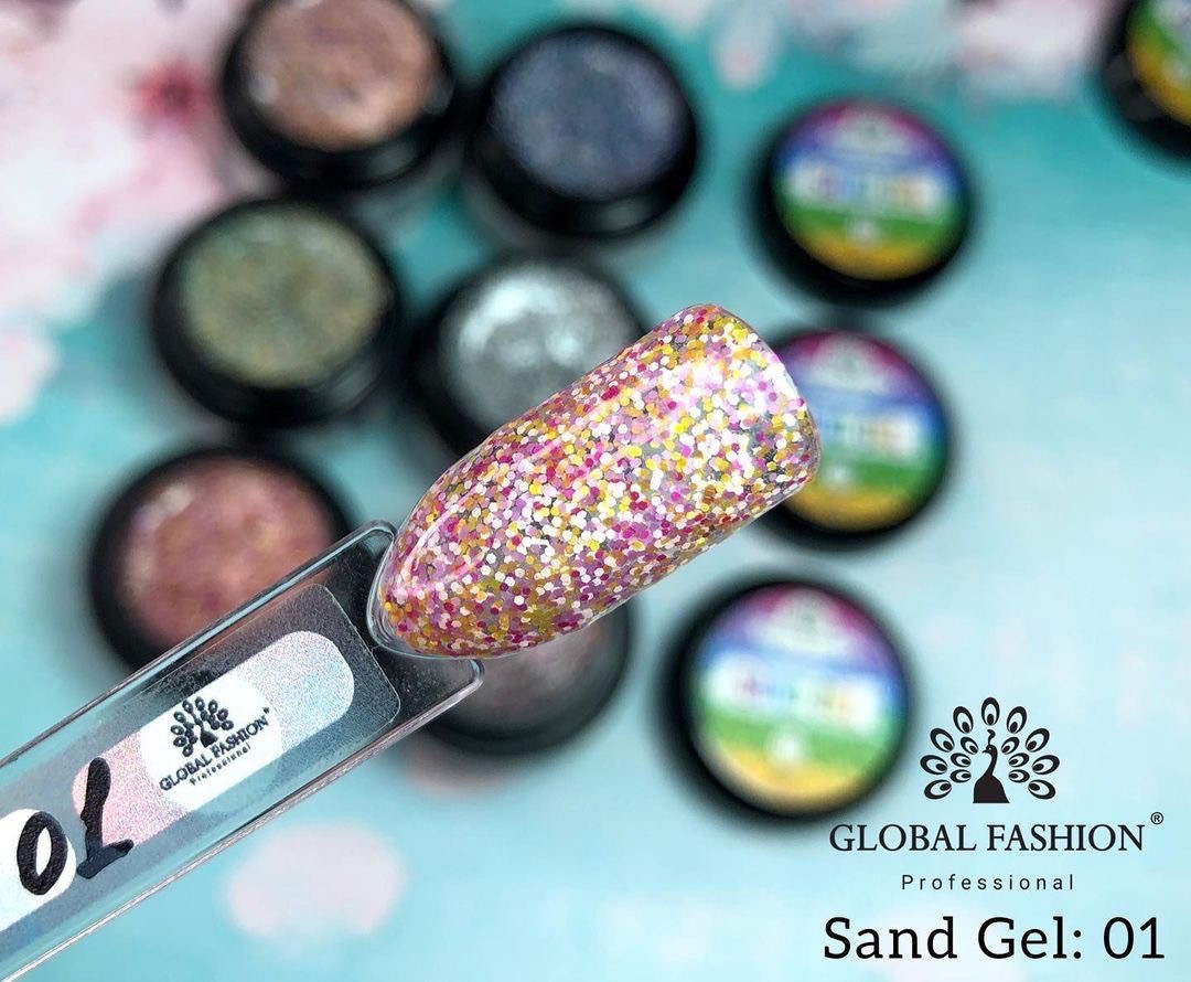 Гель-фарба Sand gel Global Fashion (Пісок) № 01, 5г