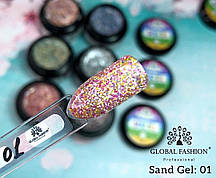 Гель-фарба Sand gel Global Fashion (Пісок) № 01, 5г