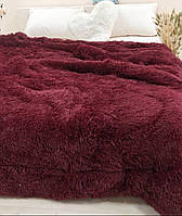 Одеяло покрывало холлофайбер пушистое теплое одеяло Травка евро размер 210*230 Бордо