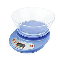 Электронные кухонные весы YZ-1811B EK-01 до 5кг с круглой чашей Синий